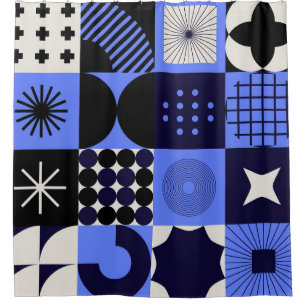 Bold Geometric Bauhaus Retrofuturistic Pattern
