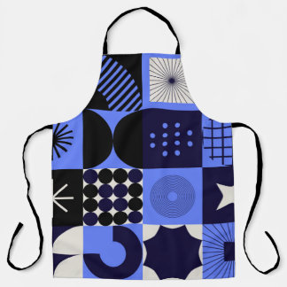 Bold Geometric Bauhaus Retrofuturistic Pattern Apron