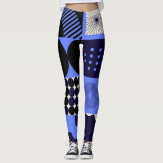 Bold Geometric Bauhaus Retrofuturistic Pattern Leggings