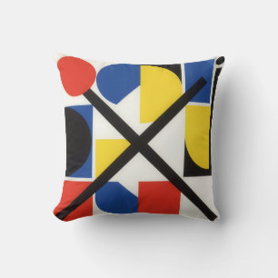 Bold Geometric Bauhaus Suprematist Art Throw Pillow
