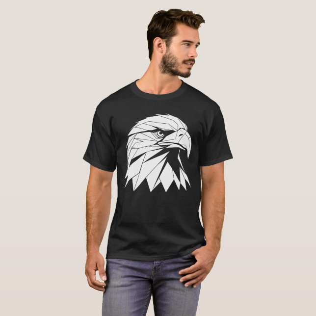 Bold Geometric Eagle Profile Art T-Shirt (Front Full)