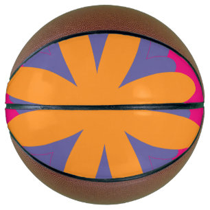 Bold Geometric Flower Design Basketball