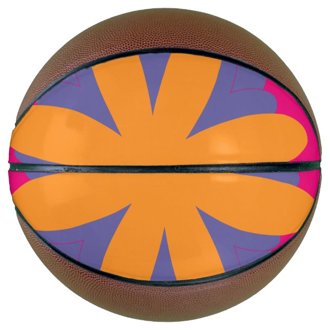 Bold Geometric Flower Design Basketball (Front)