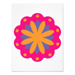 Bold Geometric Flower Design Photo Print