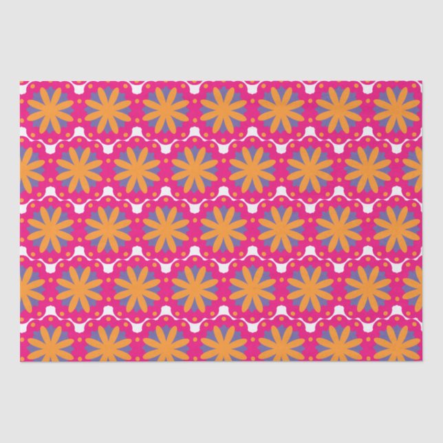 Bold Geometric Flower Design Tissue Paper (Front)