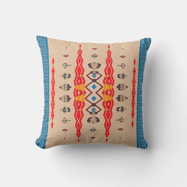 Bold geometric modern south west pattern throw pillow (Front)