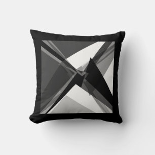 bold geometric monochrome retro abstract art  throw pillow