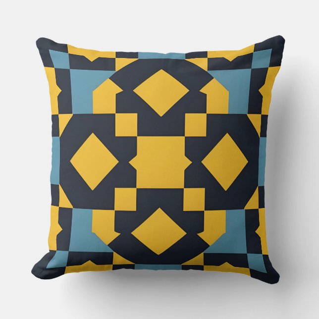Bold Geometric Pattern Bright Abstract Home Decor Throw Pillow (Front)