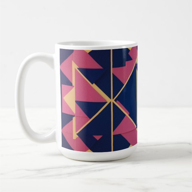 Bold Geometric Pattern – Classic Mug 15 oz (Left)