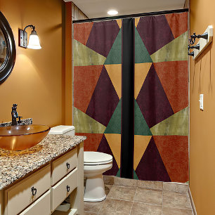 Bold Geometric Pattern Colour of Autumn Shower Cur