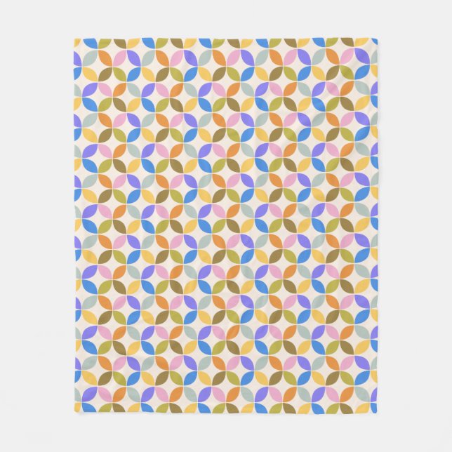 Bold Geometric Pattern Stylish Colourful Home Fleece Blanket (Front)