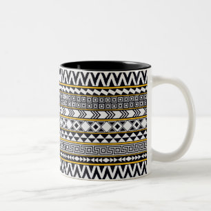 Bold Geometric Pattern Two-Tone Coffee Mug