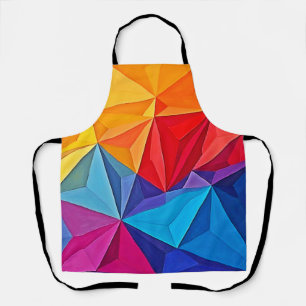 Bold Geometric Prism Abstract Art Apron