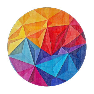 Bold Geometric Prism Abstract Art Cutting Board