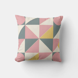 Bold Geometric Shapes in Pastel Tones Throw Pillow