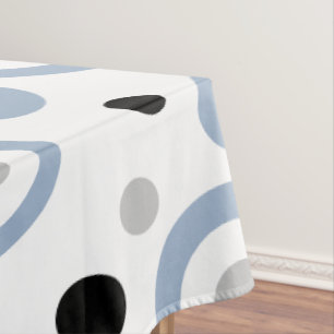 Bold Geometric Slate Blue Tablecloth