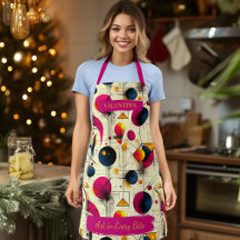 Bold Geometric Splash Apron with Custom Name