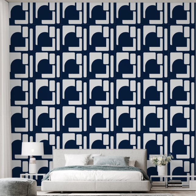 Bold Geometric Statement Accent Wallpaper (Bedroom)