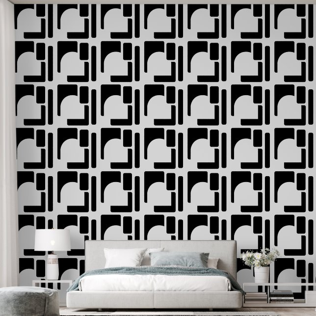 Bold Geometric Statement Accent Wallpaper (Bedroom)