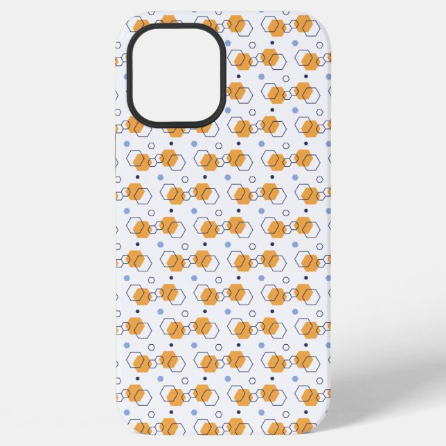 Bold Geometric Stylish Modern Hexagonal Pattern iPhone Case (Back)