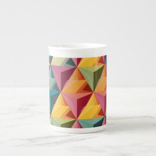 Bold Geometric Triangle Pattern  Bone China Mug