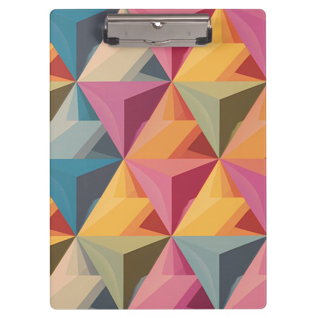 Bold Geometric Triangle Pattern  Clipboard (Front)