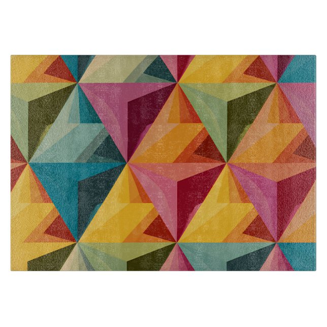 Bold Geometric Triangle Pattern  Cutting Board (Front)