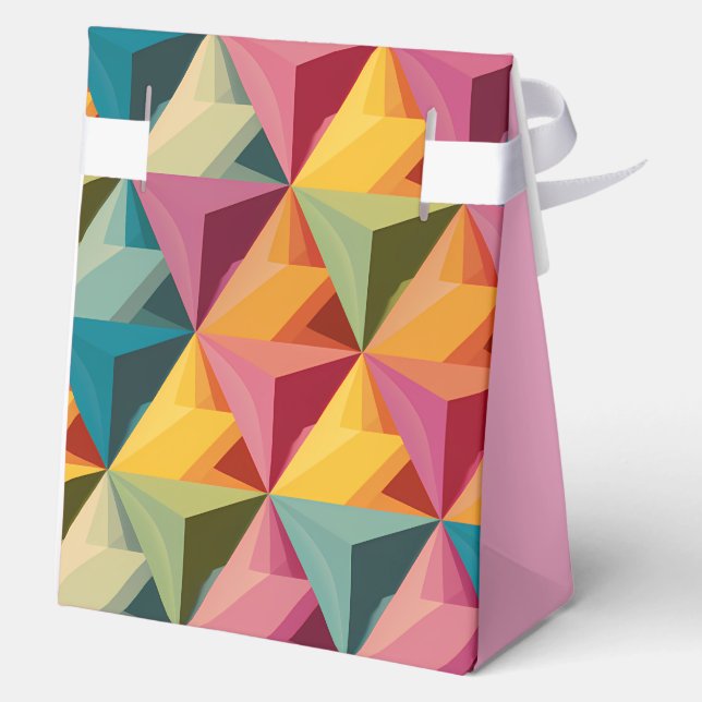 Bold Geometric Triangle Pattern  Favor Box (Back)