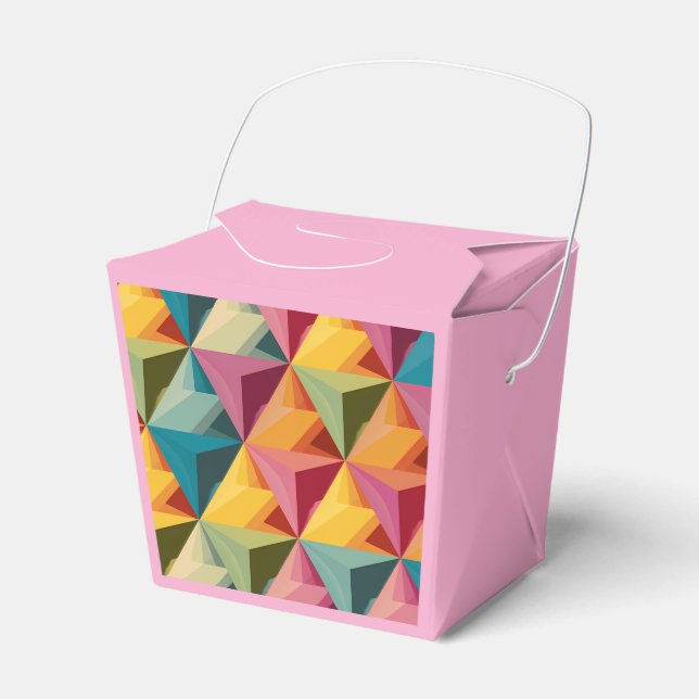 Bold Geometric Triangle Pattern  Favor Box (Front Side)