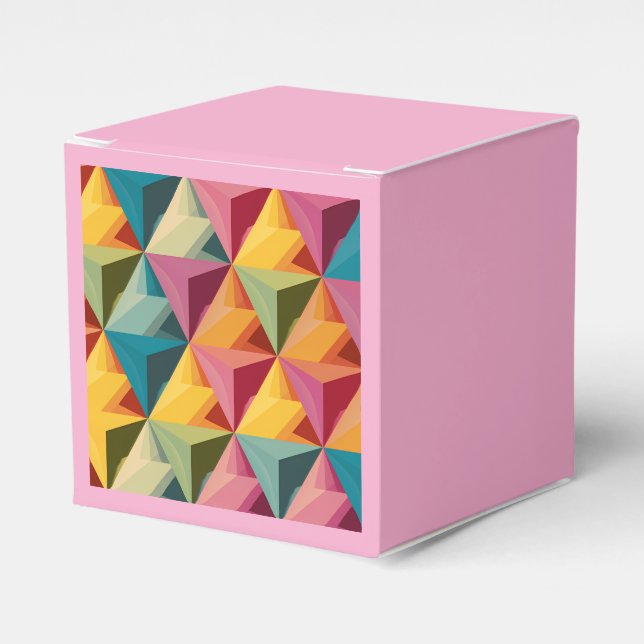 Bold Geometric Triangle Pattern  Favor Box (Front Side)