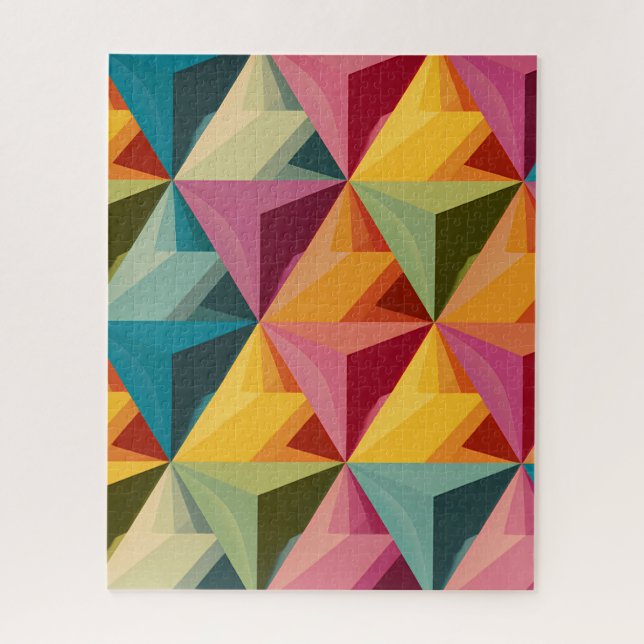Bold Geometric Triangle Pattern  Jigsaw Puzzle (Vertical)