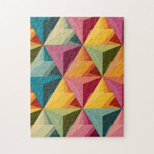 Bold Geometric Triangle Pattern  Jigsaw Puzzle