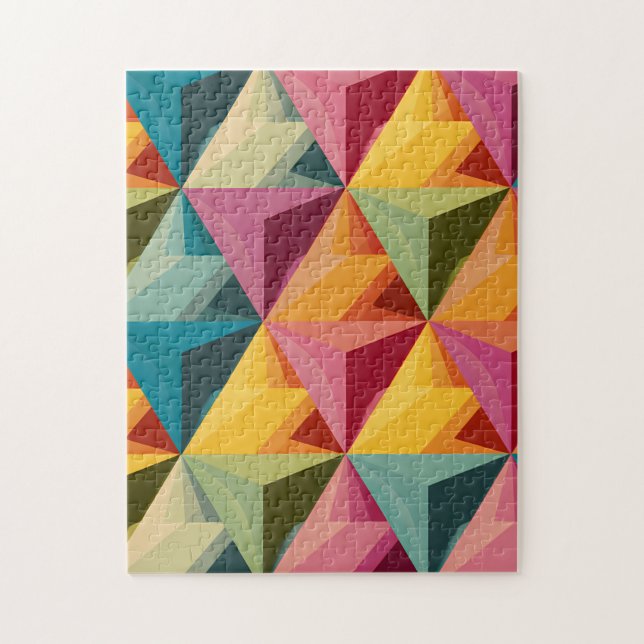 Bold Geometric Triangle Pattern  Jigsaw Puzzle (Vertical)