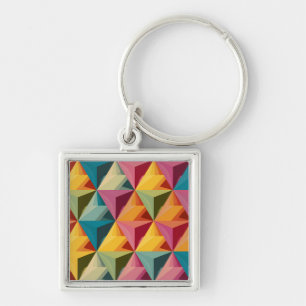 Bold Geometric Triangle Pattern  Keychain