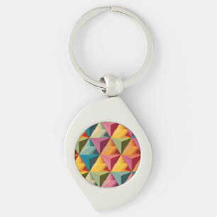 Bold Geometric Triangle Pattern  Keychain