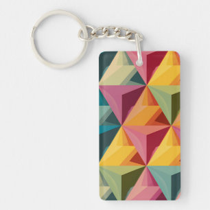 Bold Geometric Triangle Pattern  Keychain