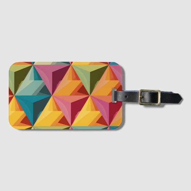 Bold Geometric Triangle Pattern  Luggage Tag (Front Horizontal)