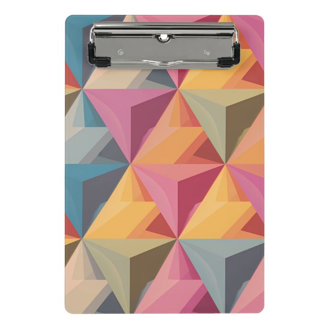 Bold Geometric Triangle Pattern  Mini Clipboard (Front)