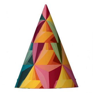 Bold Geometric Triangle Pattern Party Hat