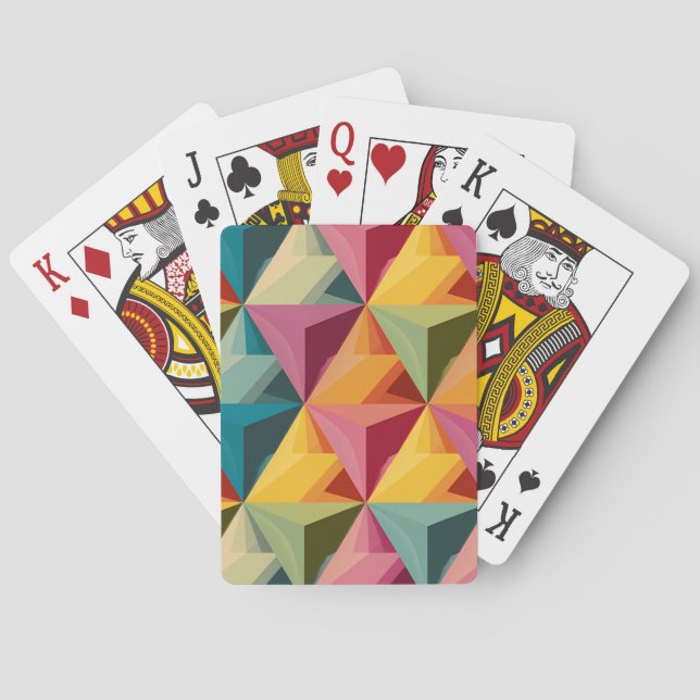 Bold Geometric Triangle Pattern  Playing Cards (Back)