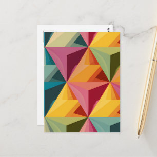 Bold Geometric Triangle Pattern  Postcard