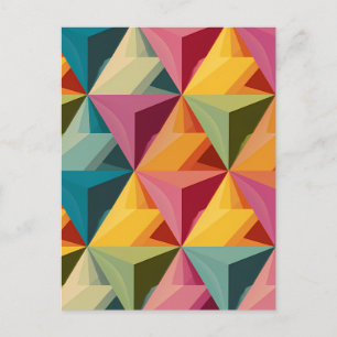 Bold Geometric Triangle Pattern  Postcard