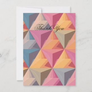 Bold Geometric Triangle Pattern Thank You Card