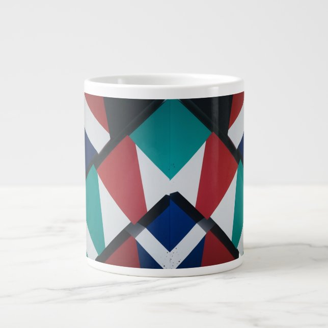 Bold Geometric Triangles – Specialty Jumbo Mug (Front)