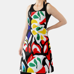 Bold Geometric Water Drops ,Multicolor Art Apron