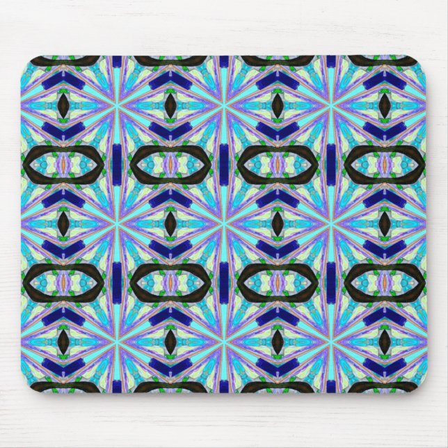 bold geometric with blue stars mousepad (Front)