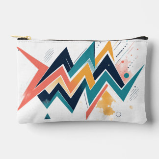 Bold Geometric Zigzag Accessory Pouch