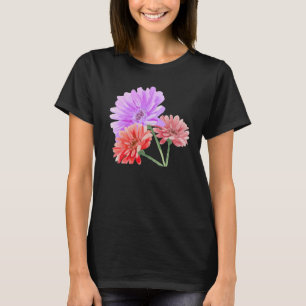 Bold Gerbera Bloom Floral Garden Black Crop Top
