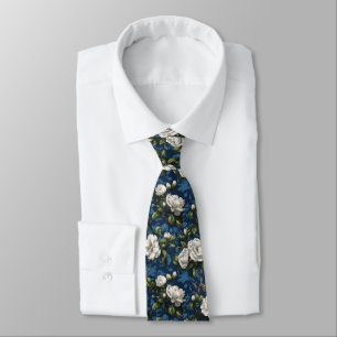 Bold Gift For Boyfriend Gardenias Floral Tie