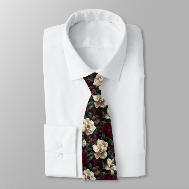 Bold Gifts For Dad Gardenias Flower Tie (Tied)